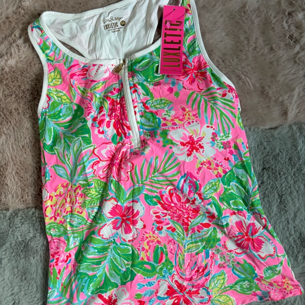 Lilly Pulitzer luxletic journey to the jungle canna bra tank upf 50 - Picture 2 of 4